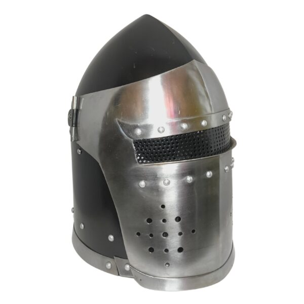 Medieval Crusader Great Helm – Steel Knight Helmet - Image 4