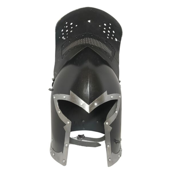 Medieval Crusader Great Helm – Steel Knight Helmet - Image 2
