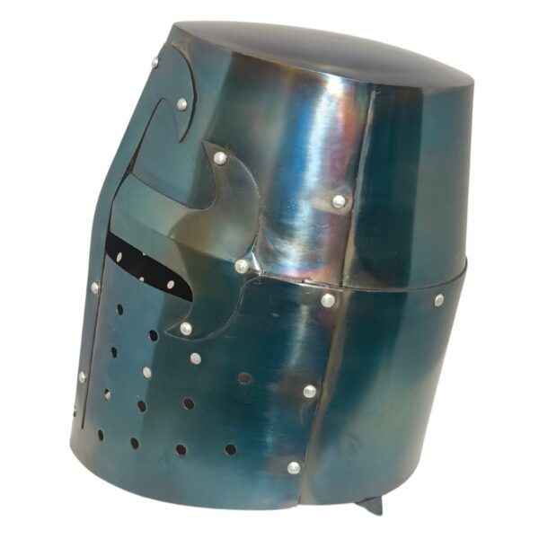 Medieval Knight Crusader Helmet | Steel Great Helm with Cross Design | Collectible Armor for Cosplay, LARP & Home Décor - Image 4