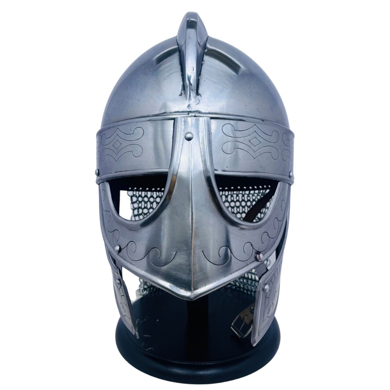 Medieval Viking Style Helmet with Face Guard & Chainmail
