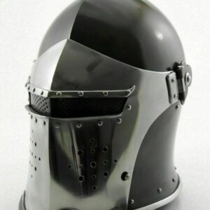 Medieval Crusader Great Helm – Steel Knight Helmet